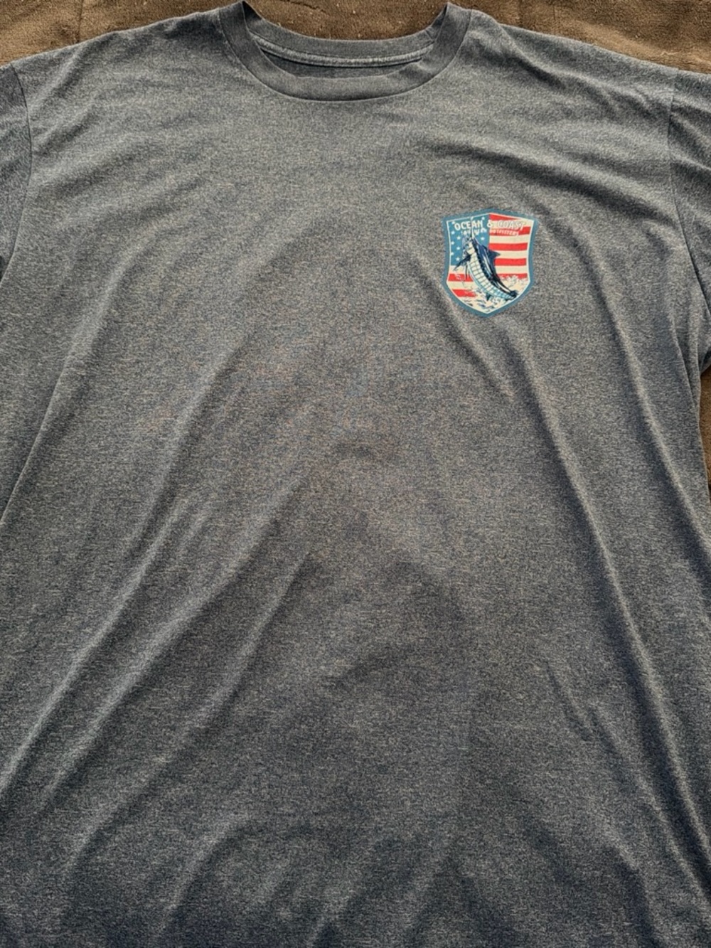 Men's Short-Sleeve Navy Graphic Pocket Tee with Shield Crest